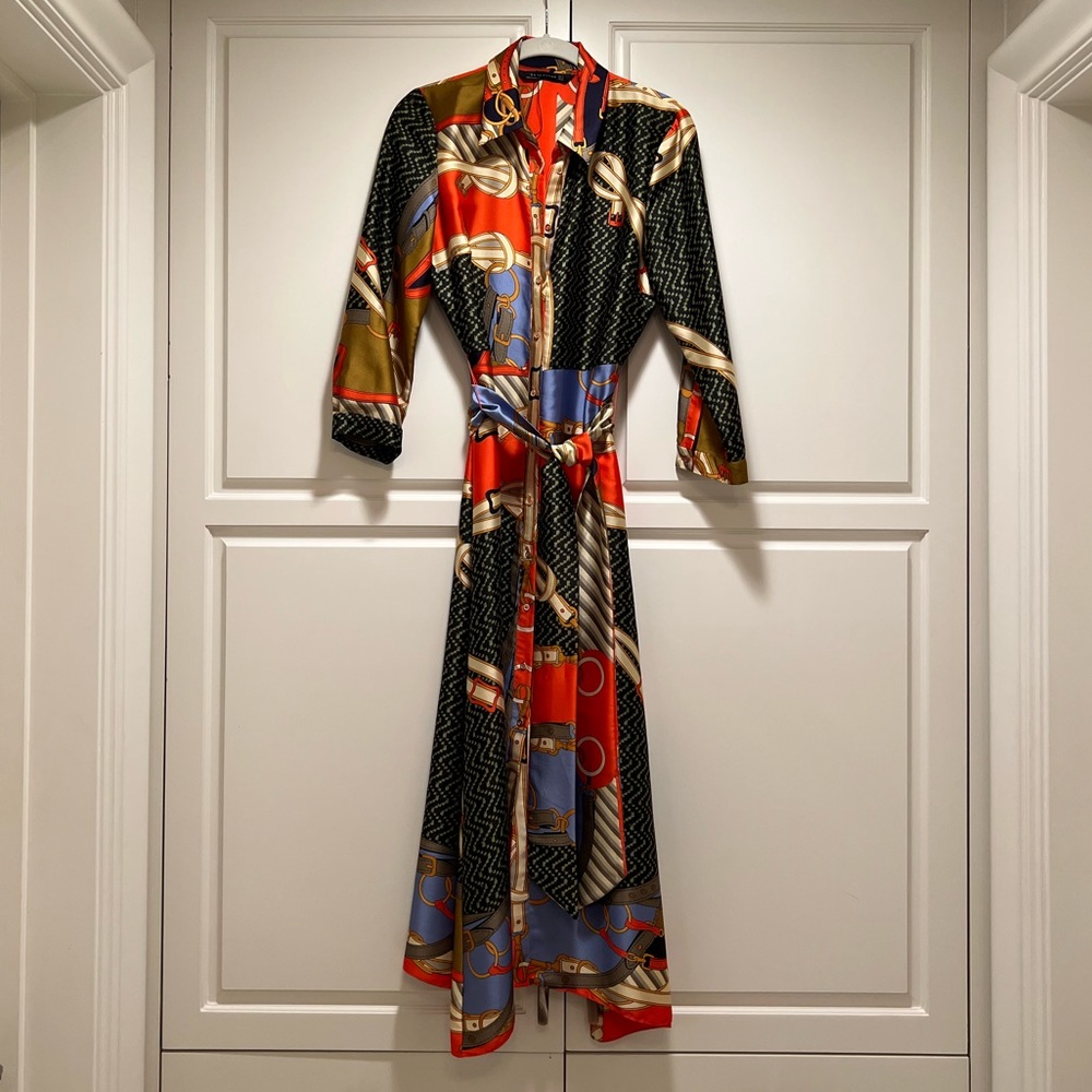 Zara Scarf Print Shirt Dress - Picture 8 of 8